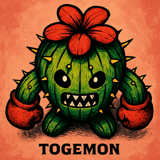 Togemon, visto desde arriba, calidad y detalles altamente épicos.
In-Game asset.  2d.  High contrast.  No shadows