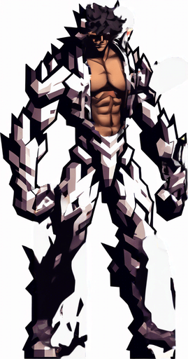Make his whole body look destroyed.