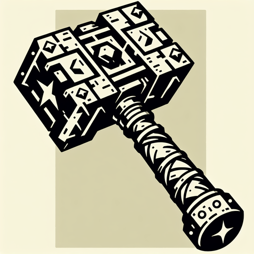 Warcraft 3 art of a hammer..
Single Game Texture. In-Game asset. 2d. Blank background. High contrast. No shadows.