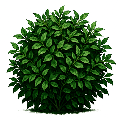 un arbusto ultra realista.
In-Game asset.  2d.  High contrast.  No shadows