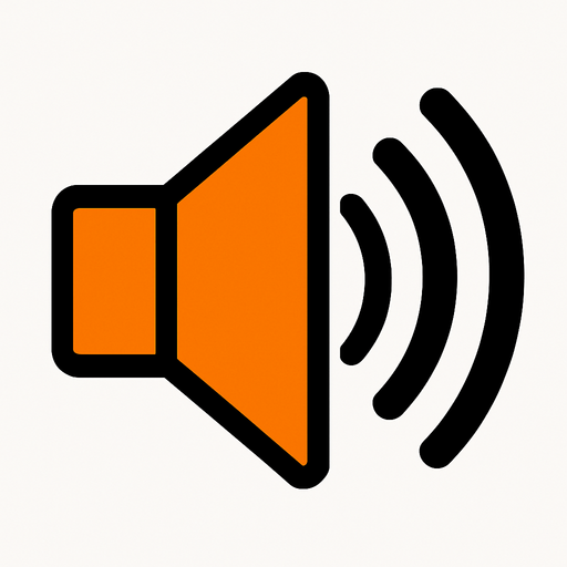 Symbol of opening speaker.
In-Game asset.  2d.  High contrast.  No shadows