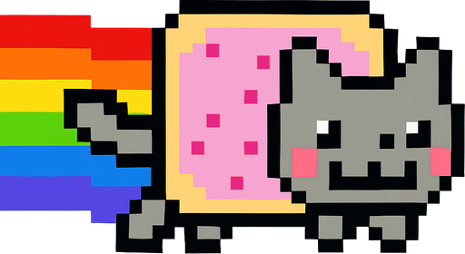 NYAN CAT.
In-Game asset.  2d.  High contrast.  No shadows