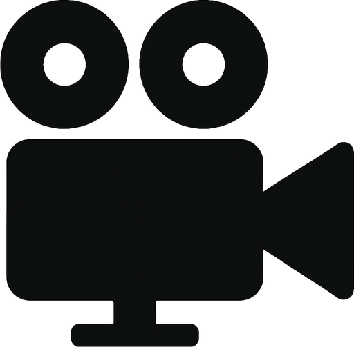 Minimalist film icon.
In-Game asset.  2d.  High contrast.  No shadows