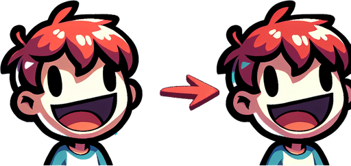 Happy person.
Single Game Texture.  In-Game asset.  2d.  Blank background.  High contrast.  No shadows