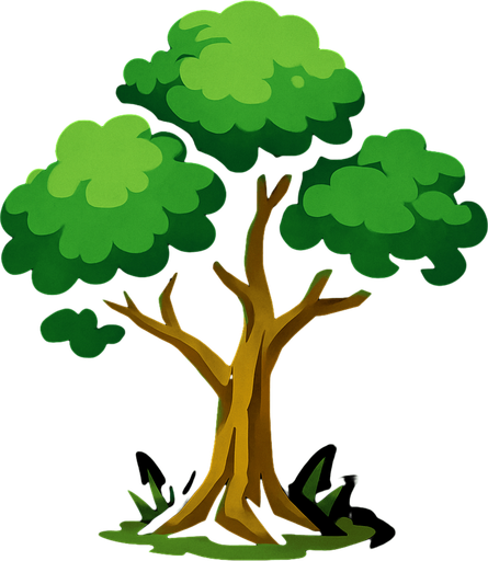 Tree.
In-Game asset.  2d.  High contrast.  No shadows