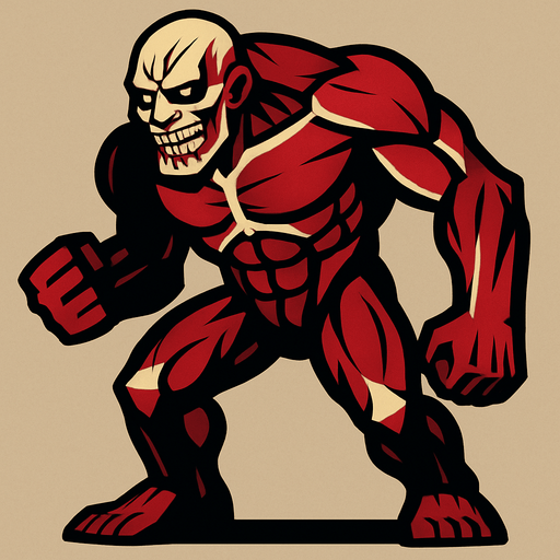 Titan enemy.
In-Game asset.  2d.  High contrast.  No shadows