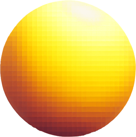 A Yellow Blurry Ball.
Single Game Texture.  In-Game asset.  2d.  Blank background.  High contrast.  No shadows