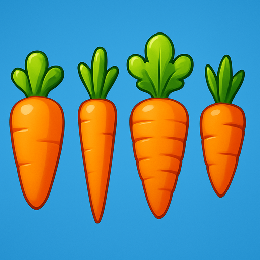 Pack of different carrot.
In-Game asset.  High contrast.  No shadows. 3D