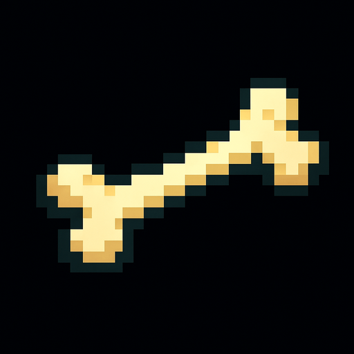 Piksel kemik.
In-Game asset.  2d.  High contrast.  No shadows
