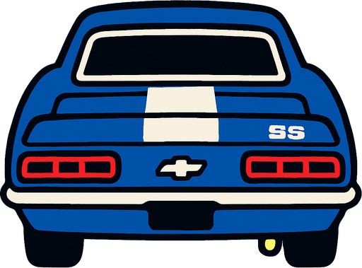Cheverleot camaro ss arkasi ama yukaridan
In-Game asset.  2d.  High contrast.  No shadows