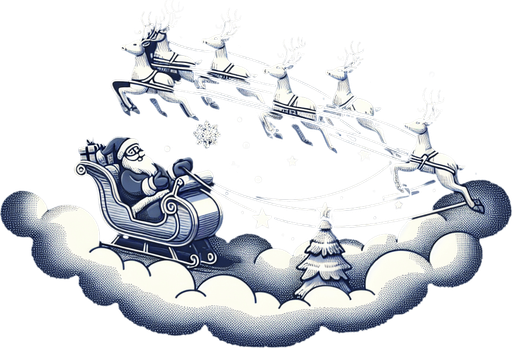 Santa's sleigh with a team of reindeer moving across a star light sky. Single Game Texture. In-Game asset. 2d. Blank background. High contrast. No shadows..
Single Game Texture. In-Game asset. 2d. Blank background. High contrast. No shadows.
