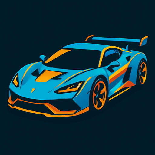 Super car.
In-Game asset.  2d.  High contrast.  No shadows