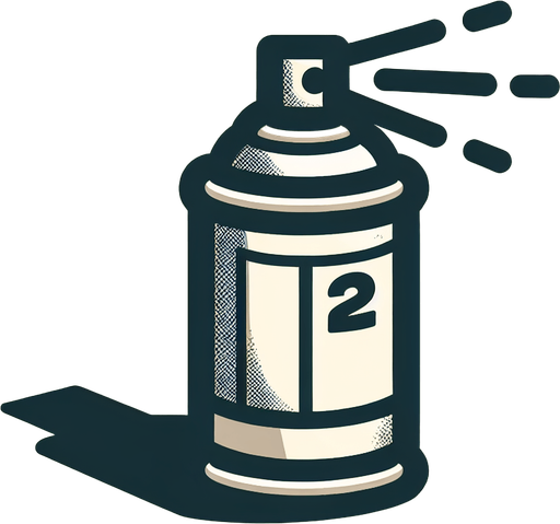 a spray can.
Single Game Texture. In-Game asset. 2d. Blank background. High contrast. No shadows.