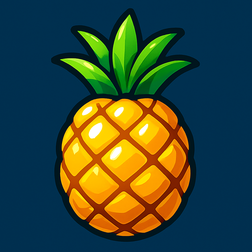 Shiney pineapple vector.
In-Game asset.  2d.  High contrast.  No shadows