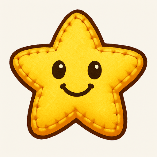 Yellow star plushie with a smile on it.
In-Game asset.  2d.  High contrast.  No shadows