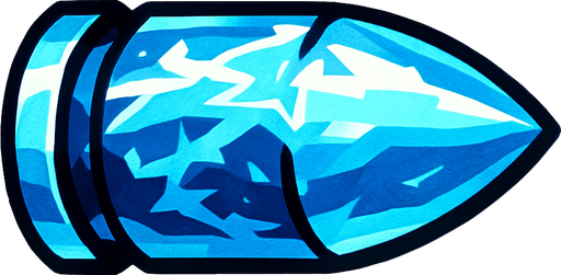 ice bullet.
In-Game asset.  2d.  High contrast.  No shadows