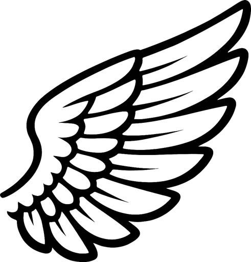 White bird wing.
In-Game asset.  2d.  High contrast.  No shadows