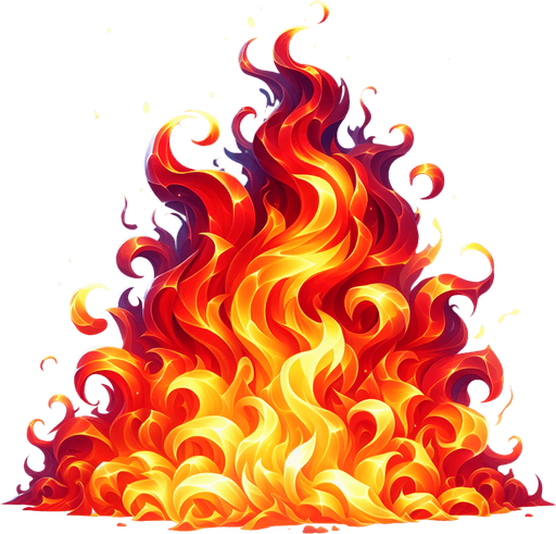 fire.
Single Game Texture.  In-Game asset.  2d.  Blank background.  No shadows