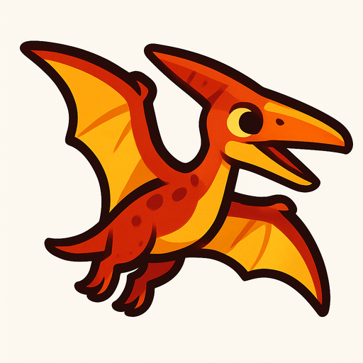 Uçan bir dinazor.
In-Game asset.  2d.  High contrast.  No shadows