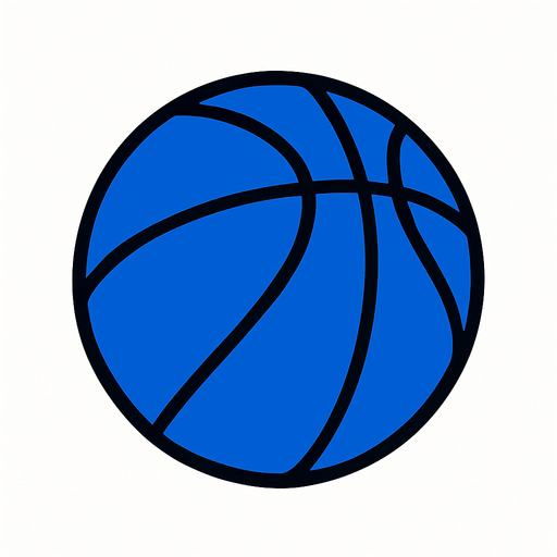 A blue Basketball.
In-Game asset.  2d.  High contrast.  No shadows