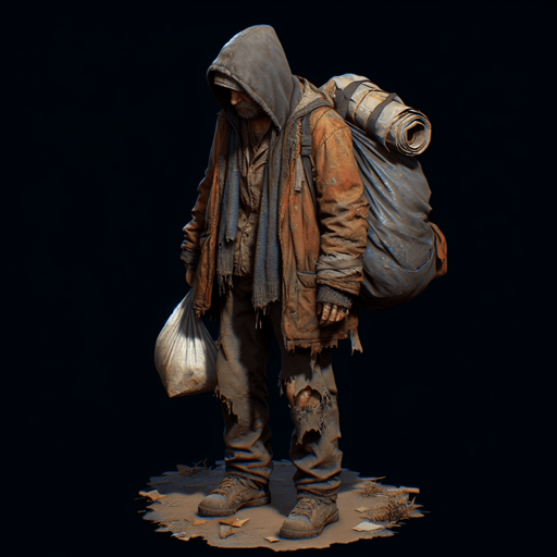 БОМЖ.
Single Game Texture. In-Game asset. БОМЖ