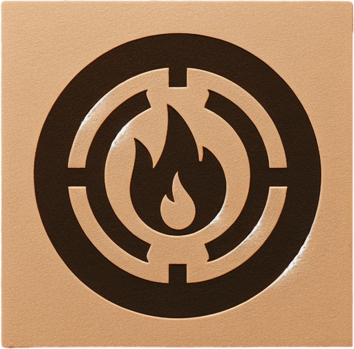 Minimal Ui icon of target sign on a fire icon..
sand background