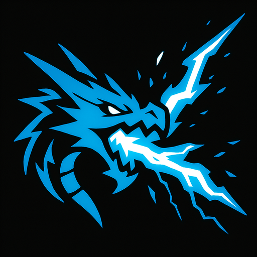 efek slash kepala naga petir ke depan.
In-Game asset.  2d.  High contrast.  No shadows