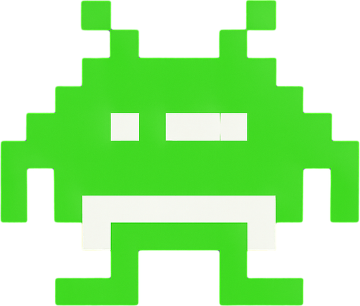 Make me a Spacelnvaders InfinityGene EVO character.
In-Game asset.  2d.  High contrast.  No shadows