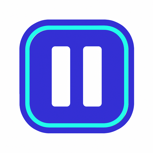 a very modern pause button.
In-Game asset.  2d.  High contrast.  No shadows
