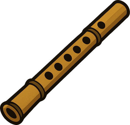 Flute in professor Layton game style.
In-Game asset.  2d.  High contrast.  No shadows
