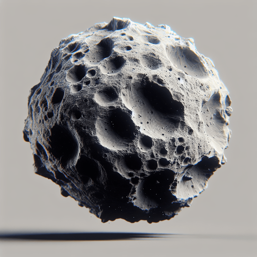 Asteroid.
Single Game Texture.  In-Game asset.  2d.  Blank background.  High contrast.  No shadows