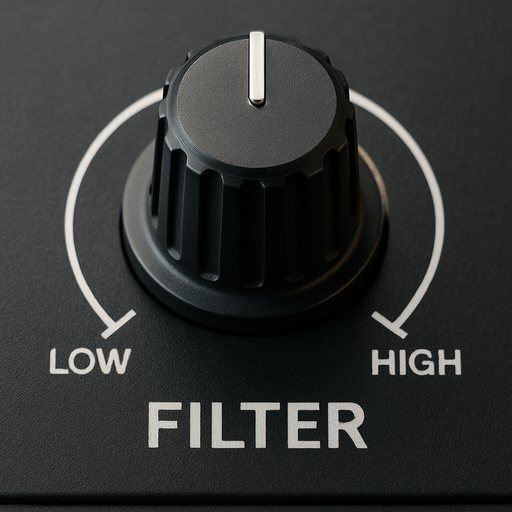 Dj deck filter knob. Front view