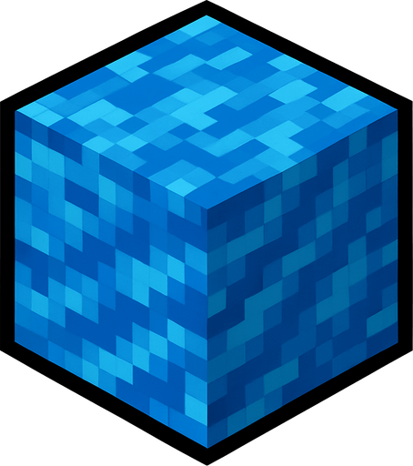 Minecraft su bloğu.
In-Game asset.  High contrast.  No shadows