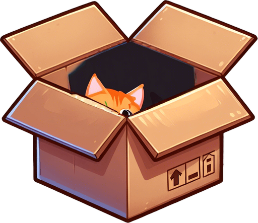 cute ginger cat peeking from a box.