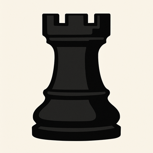 Black rook chess.
In-Game asset.  2d.  High contrast.  No shadows