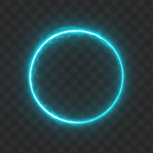 A thin expanding ring with energy distortion

```
- Outer ring: 4-6 pixels thick, bright cyan (#00FFFF)
- Inner ring: 2-3 pixels thick, white (#FFFFFF) 
- Ring thickness: Tapers from thick to thin as it expands
- Transparency: Ring itself at 80% opacity
- Background: Completely transparent
- Edge treatment: Soft anti-aliased edges, slight glow effect
- Optional: Subtle "energy crackle" texture within the ring.
In-Game asset.  2d.  High contrast.  No shadows
