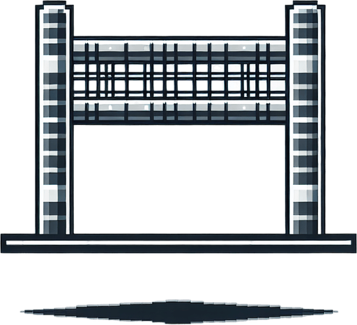 Football cross bar.
Single Game Texture. In-Game asset. 2d. Blank background. High contrast. No shadows.
