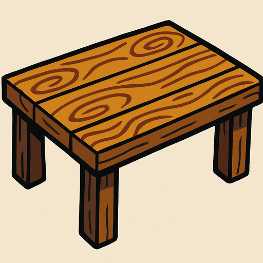 aynı boyutta bir masa nın üzerisi.
In-Game asset.  2d.  High contrast.  No shadows