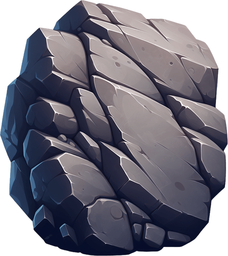 large rock.
Single Game Texture.  In-Game asset.  2d.  Blank background.  High contrast.  No shadows