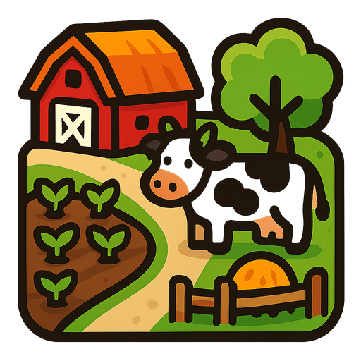 mini farm tile.
In-Game asset.  2d.  High contrast.  No shadows