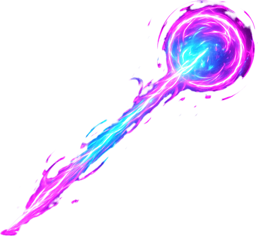 Neon cyberpunk magic projectile effect