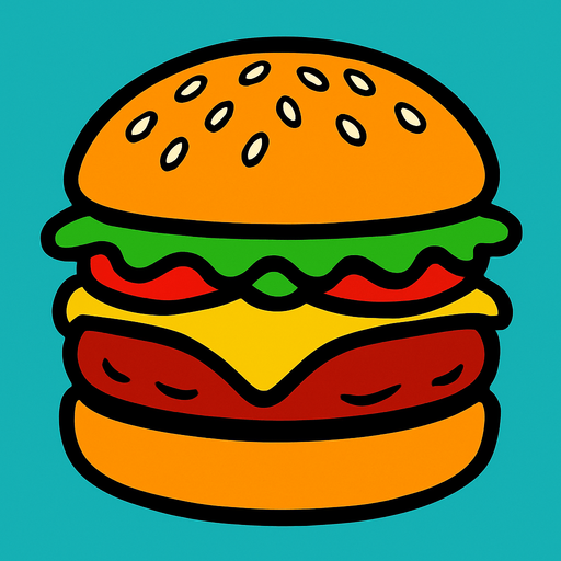 Hamburger.
High contrast.  No shadows