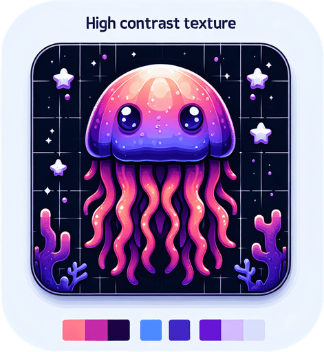 jelly fish.
Single Game Texture.  In-Game asset.  2d.  Blank background.  High contrast.  No shadows