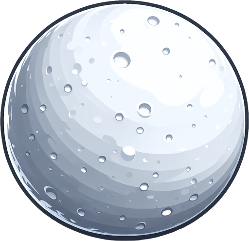 a round giant snowball, cartoon Single Game Texture. In-Game asset. 2d. Blank background. High contrast. No shadows.