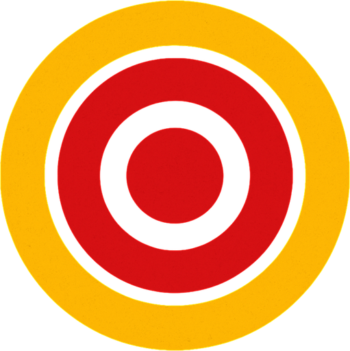 target logo 2d ingame asset high contrast no shadows.
In-Game asset.  2d.  High contrast.  No shadows