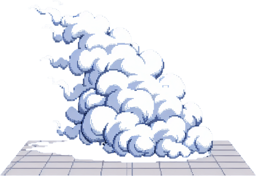 snes white smoke vfx.
Single Game Texture.  In-Game asset.  2d.  Blank background.  High contrast.  No shadows