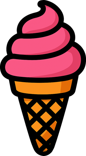 Cône de glace.
In-Game asset.  2d.  High contrast.  No shadows