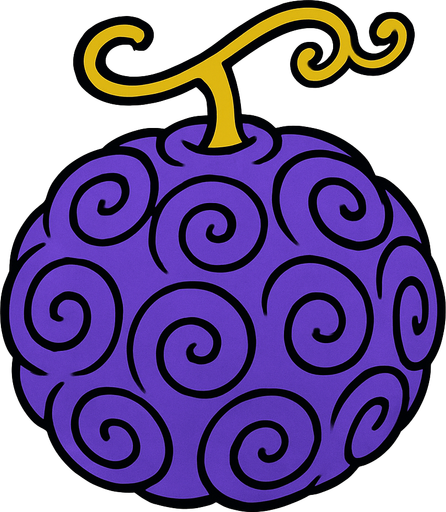 fruta del diablo.
In-Game asset.  2d.  High contrast.  No shadows