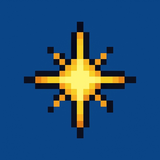 2d pixel art sparkle.
In-Game asset.  2d.  High contrast.  No shadows