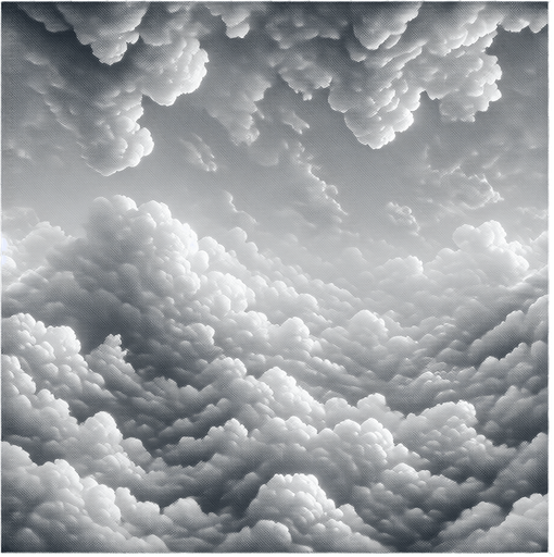 Clouds from overhead. 
Single Game Texture. In-Game asset. 2d. Blank background. High contrast. No shadows.